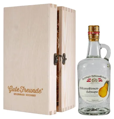 Produktbild von Seyringer Schlossbrände Williams Birnen - Schnaps mit Geschenk-HK
