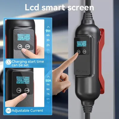 Productafbeelding van Elektrische Autolader - EV Oplader - Draagbare Laadkabel - Thuislader - Type 2 Kabel - 7 kW Snelladen