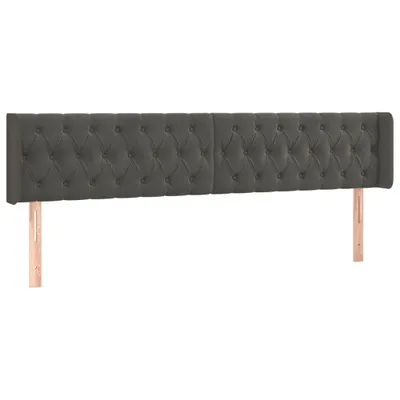 Produktbild von vidaXL Kopfteil mit Ohren Dunkelgrau 203x16x78/88 cm Samt