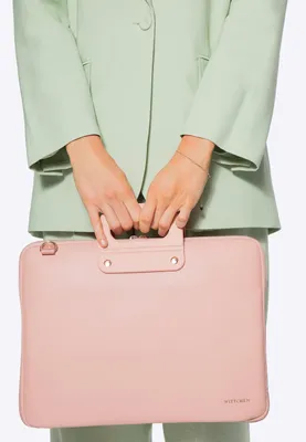 Image de Wittchen Sac d'ordinateur portable pour femmes (15 pouces) en similicuir, rose