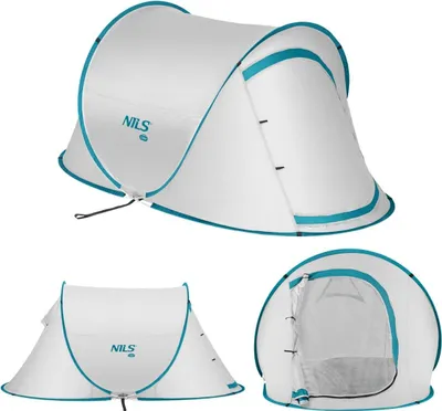 Produktbild von NILS Campingzelt Automatik-Zelt – 220×120?cm mit UV-Schutz & Bodenwanne Grau
