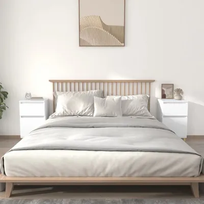 Image de vidaXL Tables de nuit 2 pcs. Blanc 40x35x70 cm