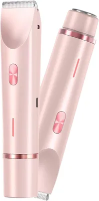 Produktbild von Bikini Trimmer für Frauen 2-in-1, Dual Head Haarentfernungsrasierer wasserdicht IPX7, schmerzfrei, kabellos, USB-C, für Bikinizone, Achseln & Beine