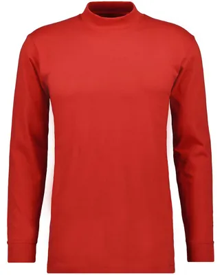 Ragman Stehkragen-Shirt langarm in rot