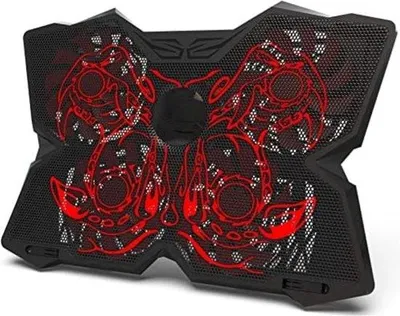 Produktbild von Stabiler Notebook-Kühler für Laptops 11-19 Zoll mit 4 Ventilatoren und 2 USB-Anschlüssen