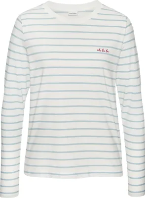 Produktbild von LASCANA Langarmshirt weiß-hellblau Größe 36/38
