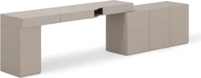Produktbild von Furniture24 Möbelset Woow Set-06L - Elegantes Schreibtisch- und Kommodenset in Grau für Büro und Kinderzimmer, Selbstmontage