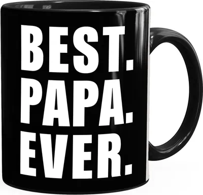 Produktbild von Kaffee-Tasse Best Papa ever Geschenk Spruch MoonWorks® schwarz unisize