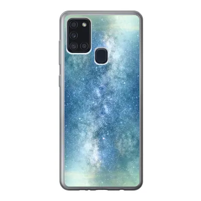 Produktbild von MuchoWow® Handyhülle Schutzhülle Hülle für Samsung Galaxy A21s Sterne - Himmel - Blau - Jungen - Mädchen - Kinder Silikon Softcase Handy Hülle - Hartschale