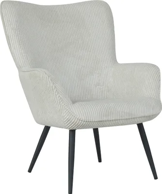 Produktbild von byLIVING Sessel Uta / Grob-Cord off-white / Gestell schwarz pulverbeschichtet / Relaxsessel /Armlehnen-Sessel / B 72, H 97, T 80 cm