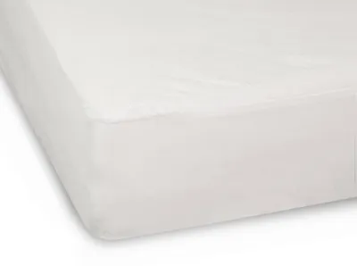 Produktbild von Matratzenschutzhülle mit Gummizug, 75% Baumwolle, 25% Polyester, 90x200 cm, weiß