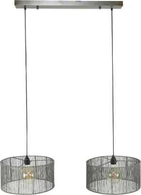 Productafbeelding van AnLi Stijl Hanglamp met stoffen kap, 2 lampen