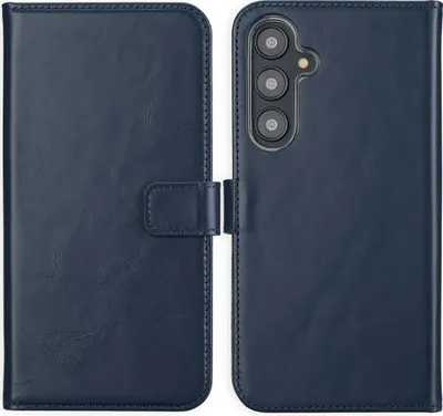 Image de Selencia Bibliothèque en cuir véritable pour le Samsung Galaxy S24 FE - Bleu
