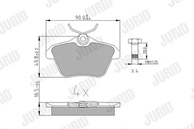 Produktbild von JURID Bremsbeläge Satz Hinten für ALFA ROMEO 156 (932) 571908J