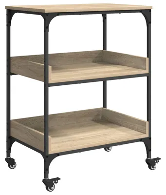 Zdjęcie produktu dla Wózek kuchenny vidaXL, dąb Sonoma, 60 x 41 x 80,5 cm, materiał drewnopochodny