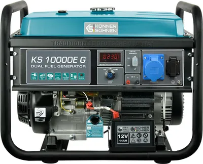 Obrázok produktu pre Könner & Söhnen KS 10000E G Hybridný agregát 8000 Watt, DUAL FUEL benzín / LPG, elektrický štart, 1x16A (230V), 1x32A (230V), 12V