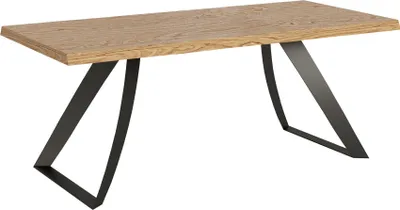 Produktbild von Ausziehbarer Tisch 90x180/280 cm Tabira entrindete Eiche mit anthrazitfarbenen Beinen
