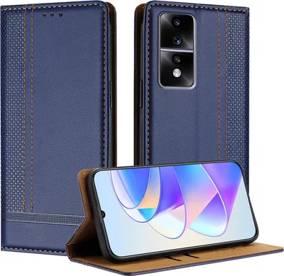 Obrázek produktu pro Pouzdro na mobilní telefon pro Honor 80 GT kožené flipové ochranné pouzdro s funkcí stojánku modré