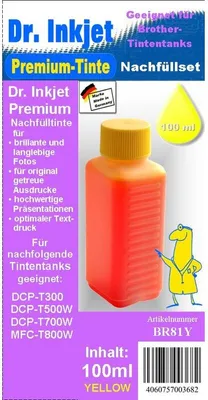 Produktbild von BR81Y - Yellow - Dr.Inkjet Premium Nachfülltinte für Brother Drucker