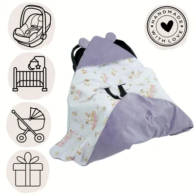 Produktbild von Flumi Einschlagdecke – warme Decke für Autositz, Babyschale und Kinderwagen, Baumwolle, Handarbeit, waschbar