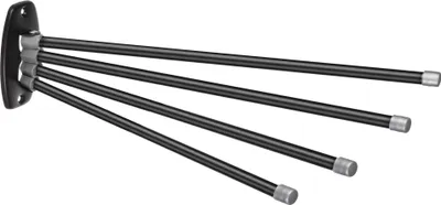 Obrázek produktu pro Držák na ručníky - černý - 4 ramena dlouhá 45 cm, otočná o 180 stupňů