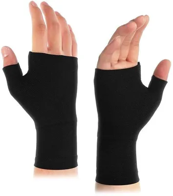 Zdjęcie produktu dla Elastyczna opaska sportowa na nadgarstek, unisex, z uchwytem, sportowy krój, rozmiar M, czarna