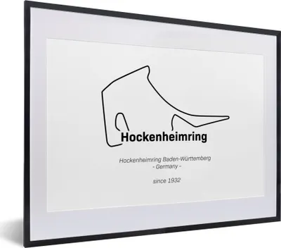 Produktbild von MuchoWow® Gerahmtes Poster F1 - Hockenheim - Rennstrecke 40x30 cm - Poster mit Schwarzem Bilderrahmen Wandposter Rahmen Foto Bilder - Bilderrahmen - Poster im Rahmen