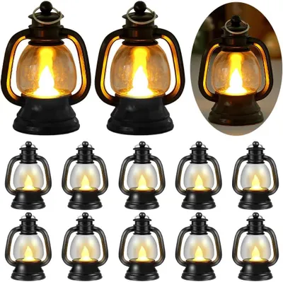 Image de 12 mini-lampes LED, lanternes pour Halloween, décorations de table, mini-décorations de Noël, décorations de table, Noël