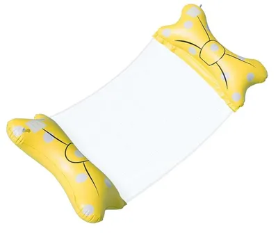 Produktbild von Wasserhängematte, Schwimmbett, aufblasbar, mit gelben Taschen, 140 x 70 cm