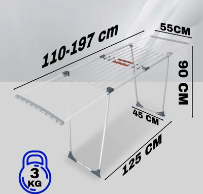 Produktbild von Teleskop-Wäschetrockner für Kleidung, stehend für Wäsche, 196 cm, stabil
