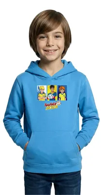 Produktbild von Spreadshirt Teufelskicker Moritz, Mehmet Und Catrina Kinder Hoodie, M (7/8 Jahre), Meeresblau