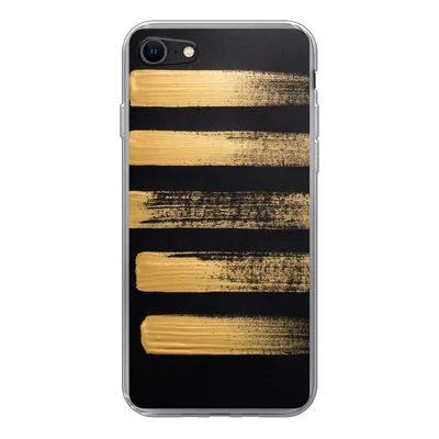 Produktbild von MuchoWow® Handyhülle Schutzhülle Hülle für iPhone 8 Muster aus goldener Farbe auf schwarzem Hintergrund Silikon Softcase Handy Hülle - Schutzhaube