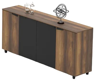 Image de Armoire de bureau Armoire à dossiers Sideboard Commode Bureau Marron Noir