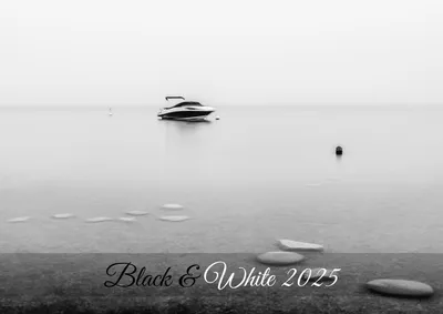 Produktbild von raxxa Premium-Monatskalender Black & White 2025 DIN-A3 quer