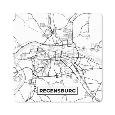 Produktbild von MuchoWow® Mauspad Mousepad Karte - Regenburg - Stadtplan 20x20 cm - Mousepads - Maus Mat - Pad - Mausunterlage - Desk Mat - Bureauartikeln