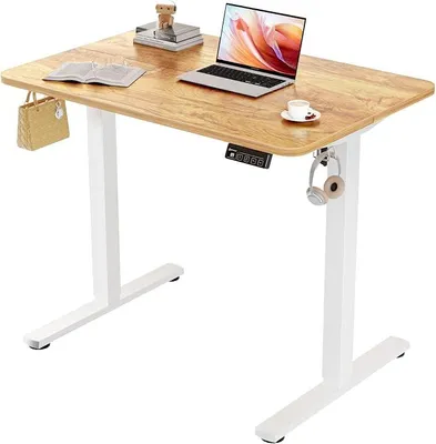 Imagen del producto de Escritorio de altura ajustable, eléctrico, para teletrabajo, de 90x60 cm