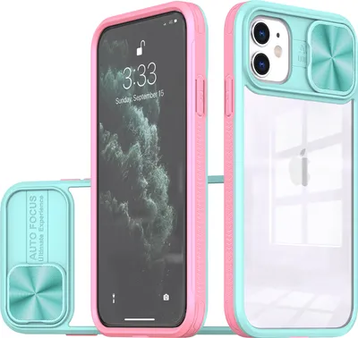 Produktbild von Hülle für iPhone 11 Transparent TPU Bumper Schutzhülle mit Schiebe Kamera Schutz Hellblau