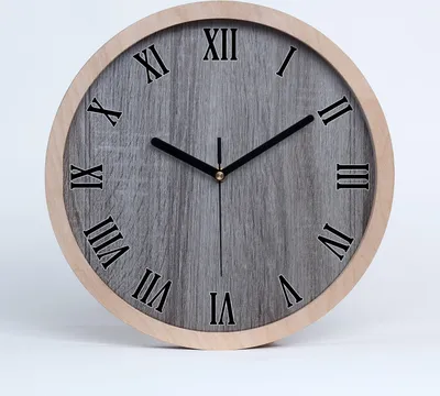 Produktbild von Holzuhr 20fi cm wanduhr - schwarze Spitzen - Holz
