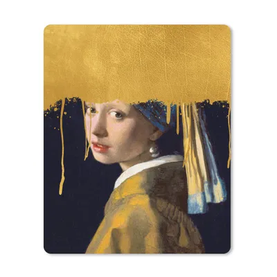 Produktbild von MuchoWow® Mauspad Mousepad Mädchen mit einem Perlenohrring - Gold - Vermeer 30x40 cm - Mousepads - Maus Mat - Pad - Mausunterlage - Mausmatten