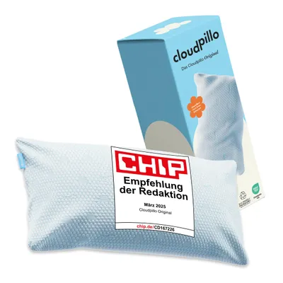 Produktbild von Cloudpillo Kopfkissen 40x80 cm – Ergonomisches Memory-Foam-Kissen für Seitenschläfer, höhenverstellbares Schlafkissen für alle Schlafpositionen
