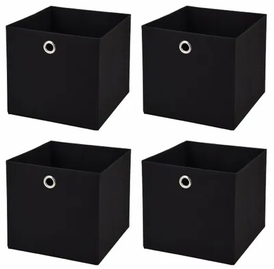 Produktbild von 4 Stück Schwarz Faltbox 32 x 32 x 32 cm Aufbewahrungsbox faltbar