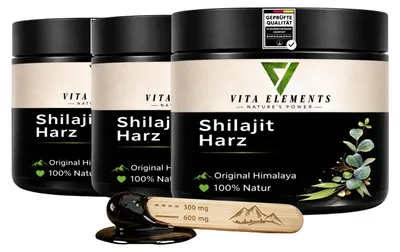 Vita Elements Shilajit Harz, 3er Set, geprüfte Qualität., KI-generiertes Bild