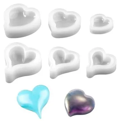 Produktbild von 6 Stück Silikonform Herz DIY Silikon Gießform Herz 6 Größen 3D Kerzenform Epoxidharz Herzform Silikon Herzform für DIY Seife Schokolade Pudding Eiswürfel Kuchen Dekoration