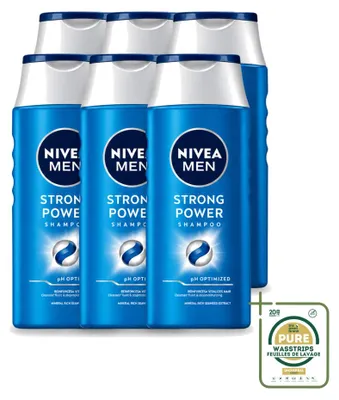 Image de 6 x Shampooing NIVEA MEN Strong Power - 250 ml - Pack de 6