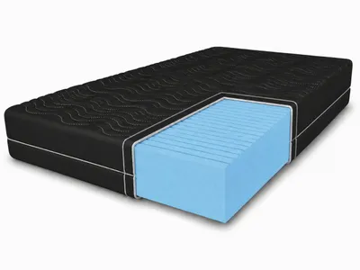 Produktbild von Schaummatratze Olivia mit Massageschicht, 140x200 cm, Schaummatratze Höhe ca. 10 cm, Härtegrad H3, Farbe: Schwarz, Hochflexibler Schaum inkl. Bezug
