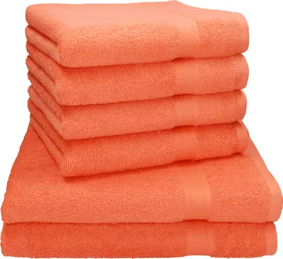 Produktbild von Betz 6-tlg. Handtuch-Set PREMIUM - 2 Liegetücher 4 Handtücher 100% Baumwolle  Farbe: blutorange