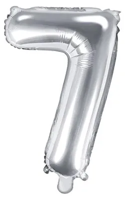 Immagine prodotto di Palloncino in foil numerico SILVER 35 cm - 7 ( NON RIEMPIBILE CON ELIO )