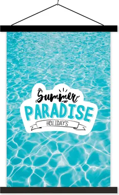 Produktbild von MuchoWow® Textilposter Sommer - Zitat - Meer 40x60 cm mit schwarzem Rahmen - Wanddekorationen