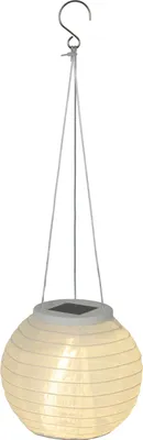 Produktbild von Solar LED Laterne Lampion 15x10cm Nylon Weiß / Warmweiß Deko Outdoor