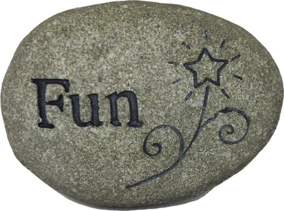 Immagine prodotto di Pietra decorativa con scritta in elegante stampa grigia e Fun 11 cm
